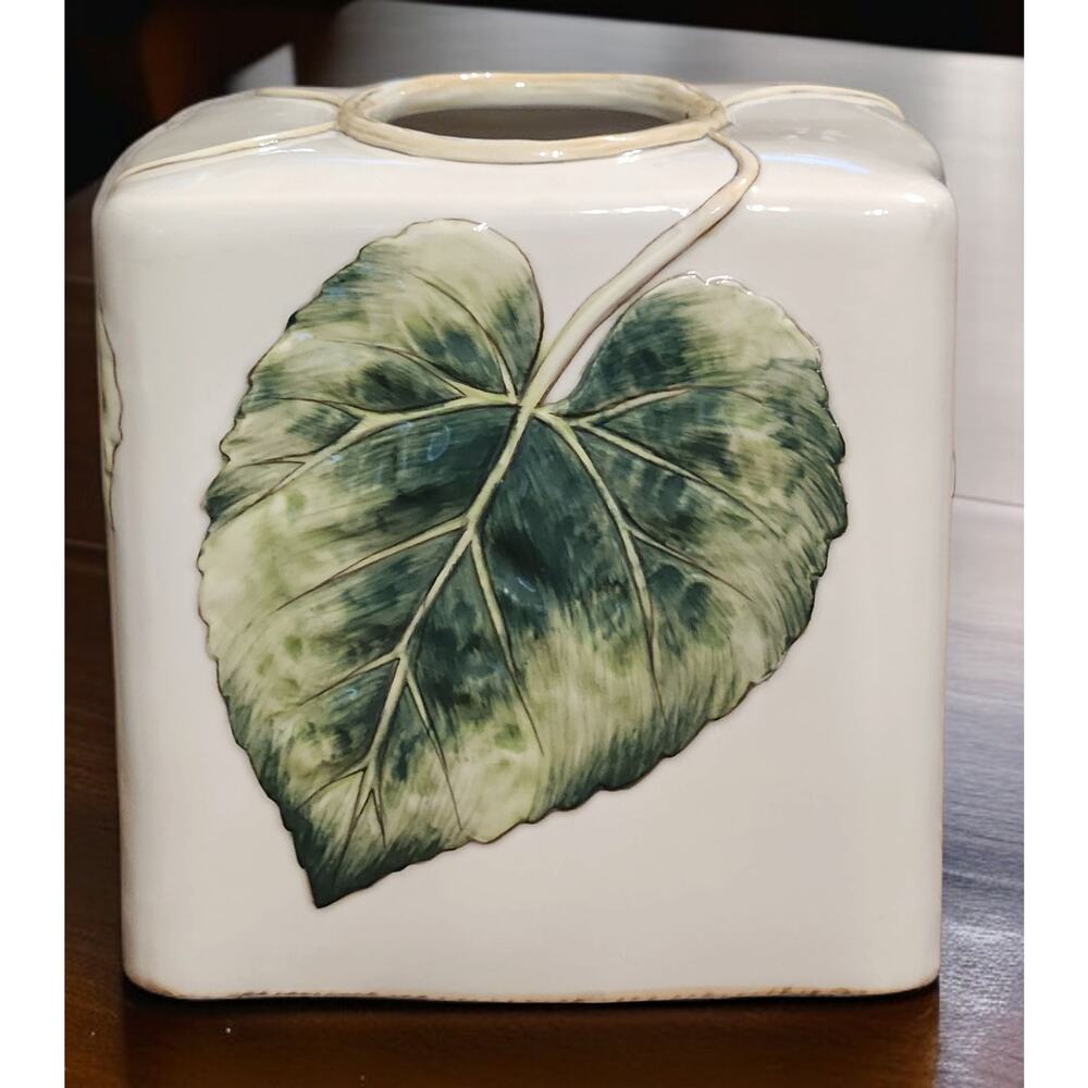 Fitz and Floyd Classics Manhattan Garden Collection Square Tissue Box Cover EUC